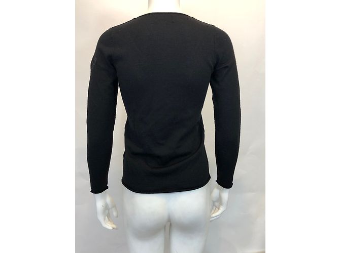 Maglione Zadig & Voltaire Nero in Lana Merino con Ricamo Farfalla XS - vista 4