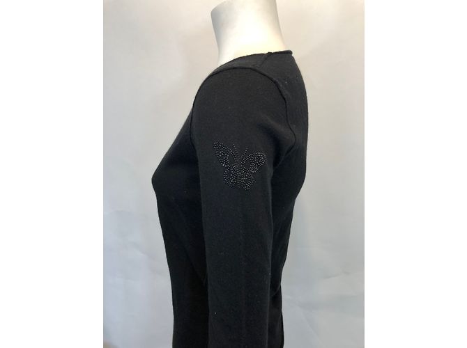 Maglione Zadig & Voltaire Nero in Lana Merino con Ricamo Farfalla XS - vista 6