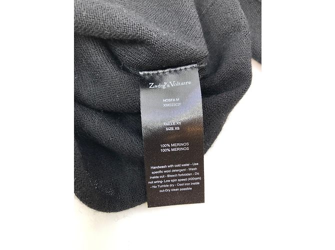 Maglione Zadig & Voltaire Nero in Lana Merino con Ricamo Farfalla XS - vista 8