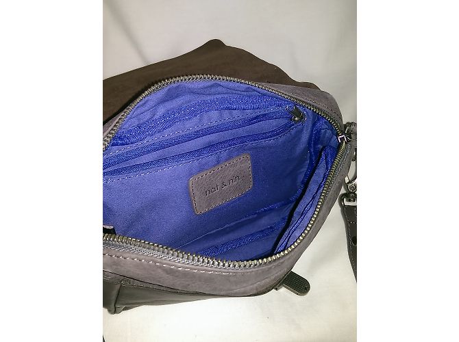 Nat & Nin Borsa in pelle grigio e marrone Grigio antracite Marrone chiaro - vista 4