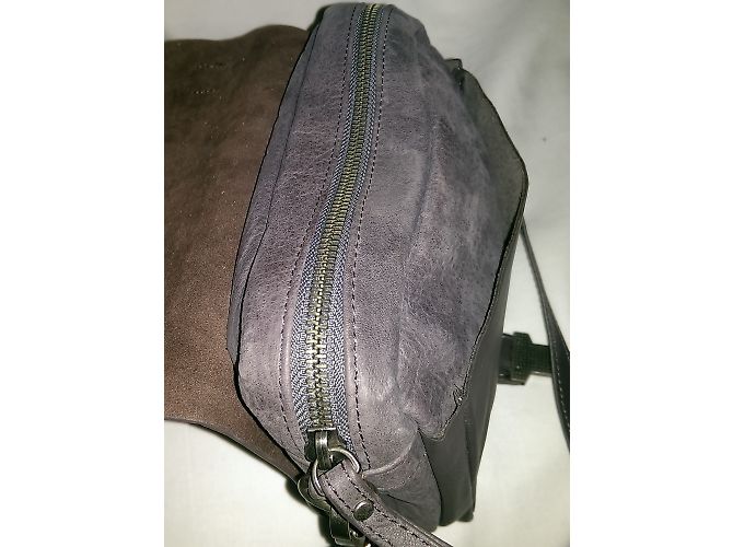 Nat & Nin Borsa in pelle grigio e marrone Grigio antracite Marrone chiaro - vista 6