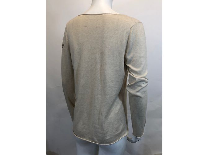Zadig & Voltaire Pullover V-Ausschnitt cremeweiß Seide Baumwolle XS Roh - Ansicht 6