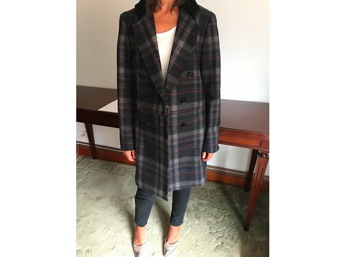 Abrigo de lana a cuadros gris 3.1 Phillip Lim - vista 2