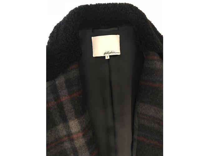 Abrigo de lana a cuadros gris 3.1 Phillip Lim - vista 4
