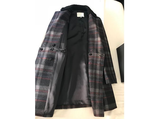 Abrigo de lana a cuadros gris 3.1 Phillip Lim - vista 5
