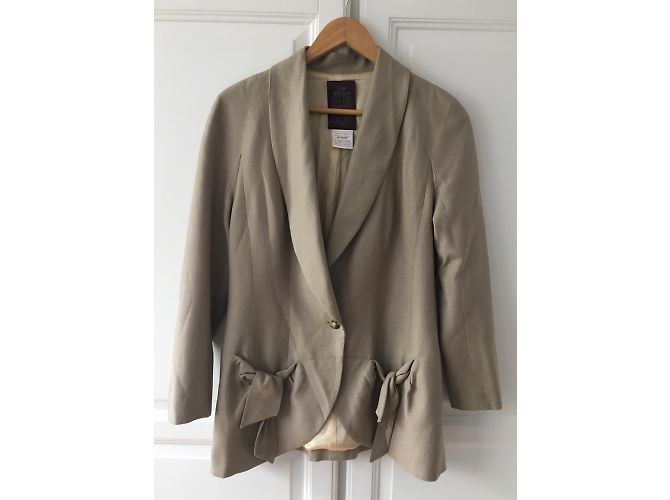 Giacca John Galliano beige in viscosa e lino - vista 2