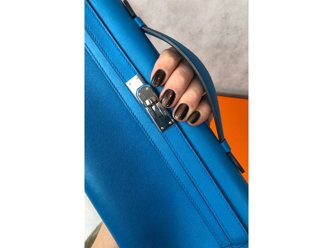 Hermès Corte de kelly Azul marino - vista 16