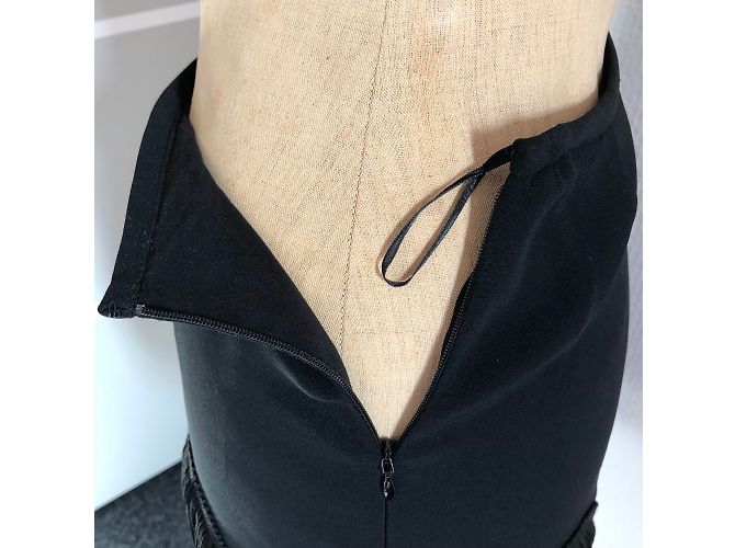 Falda Stella Mc Cartney negra de rayón con encaje macramé Negro - vista 6
