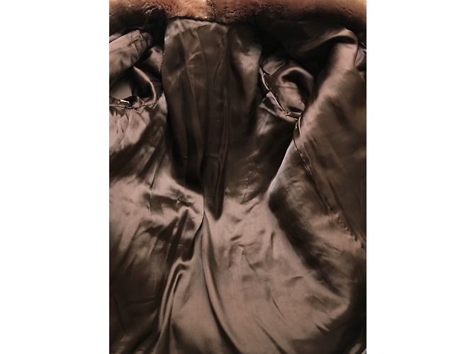 Vintage Oversized Fur Coat Brown Golden Sheep - view 3