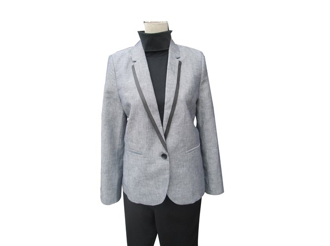 Blazer MKT studio Blu Navy in Lino e Cotone - vista 2