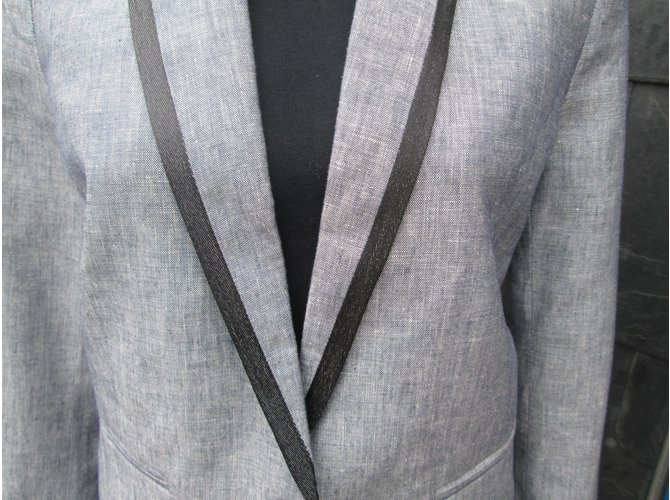 Blazer MKT studio Blu Navy in Lino e Cotone - vista 3