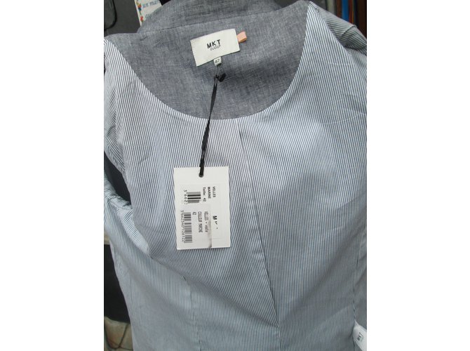 Blazer MKT studio Blu Navy in Lino e Cotone - vista 6