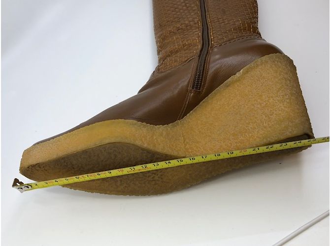 Stuart Weitzman Caramel Woven Leather Knee High Boots - view 12