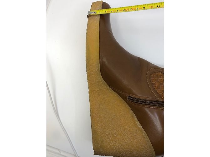 Stuart Weitzman Caramel Woven Leather Knee High Boots - view 13