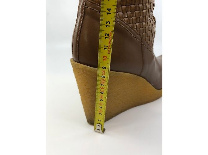 Stuart Weitzman Caramel Woven Leather Knee High Boots - view 9
