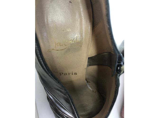 Stivaletti Christian Louboutin Argento Pelle 38FR - vista 10