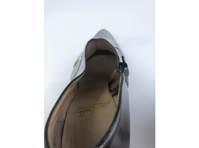 Stivaletti Christian Louboutin Argento Pelle 38FR - vista 11