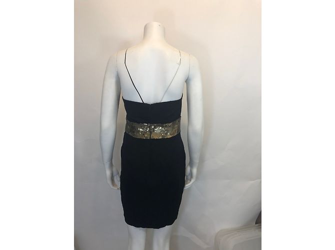 Robert Rodriguez Trägerloses Kleid aus schwarzer Seide mit Pailletten - Ansicht 5