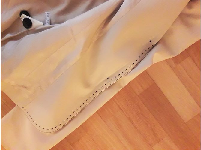 Autre Marque Chaqueta de algodón beige con costuras negras - vista 9
