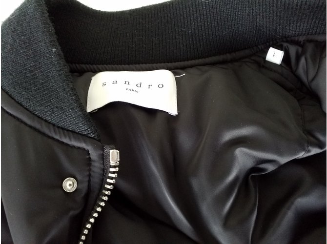 Chaqueta bomber acolchada negra Sandro Negro - vista 4