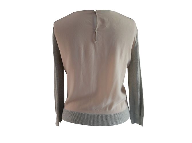 Cardigan Miu Miu de seda e algodão rosa e cinza - vista 2