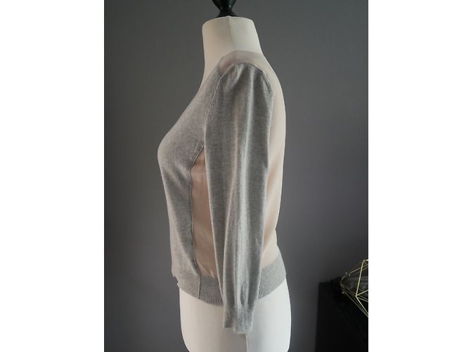 Cardigan Miu Miu de seda e algodão rosa e cinza - vista 3