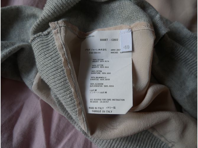 Cardigan Miu Miu de seda e algodão rosa e cinza - vista 7