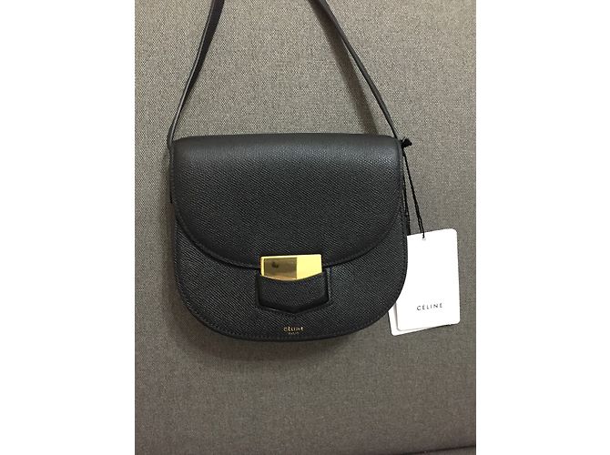 Céline borsa della borsa piccola borsa nera celine trotterella - vista 10