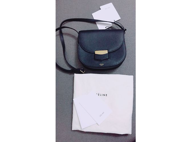 Céline borsa della borsa piccola borsa nera celine trotterella - vista 11