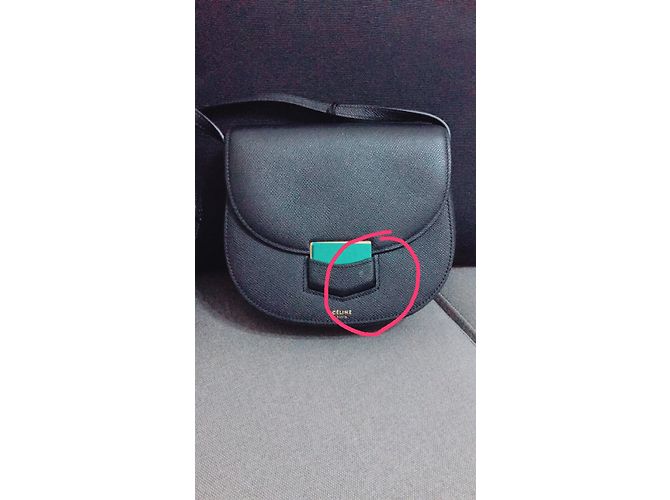Céline borsa della borsa piccola borsa nera celine trotterella - vista 12