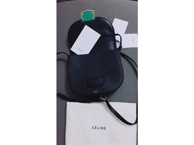 Céline borsa della borsa piccola borsa nera celine trotterella - vista 2