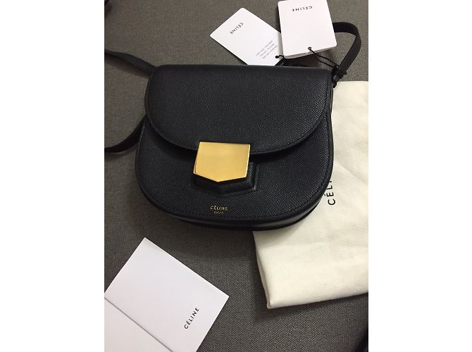 Céline borsa della borsa piccola borsa nera celine trotterella - vista 3