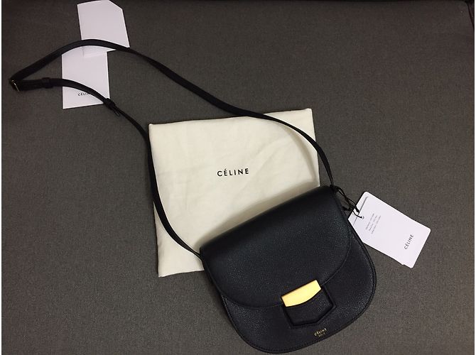 Céline borsa della borsa piccola borsa nera celine trotterella - vista 6