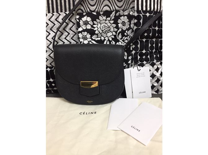 Céline borsa della borsa piccola borsa nera celine trotterella - vista 7