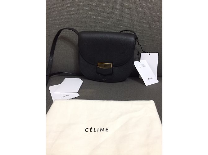 Céline borsa della borsa piccola borsa nera celine trotterella - vista 8