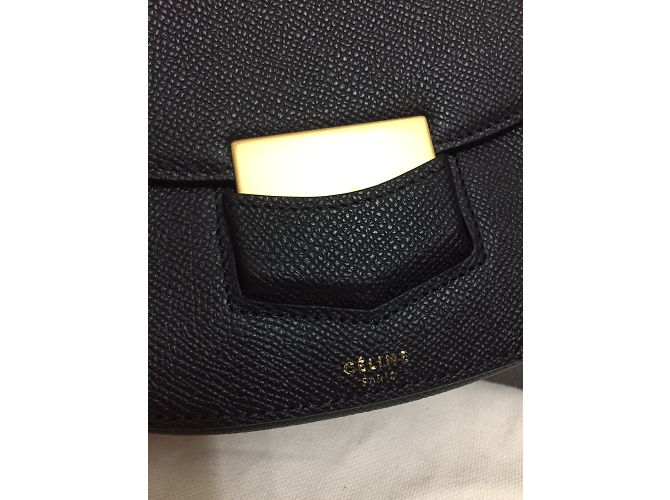 Céline borsa della borsa piccola borsa nera celine trotterella - vista 9