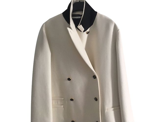 Les Prairies de Paris Wool Coat Eggshell - view 2