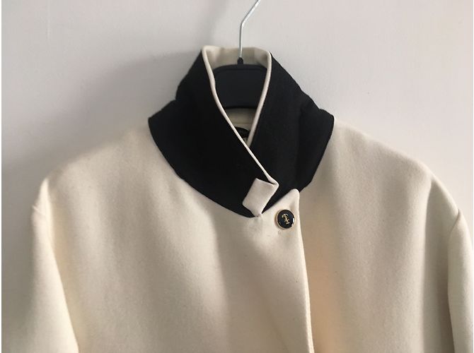 Les Prairies de Paris Wool Coat Eggshell - view 3