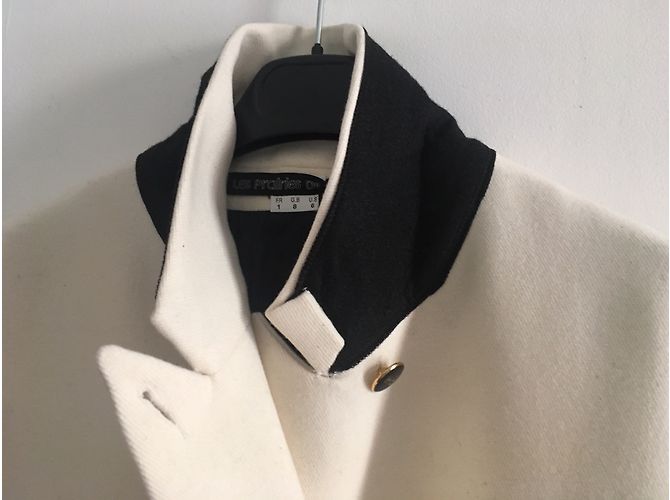 Les Prairies de Paris Wool Coat Eggshell - view 4