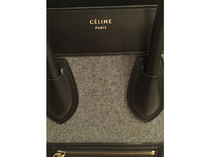 Borsa a mano Céline in pelle grigia Grigio - vista 5