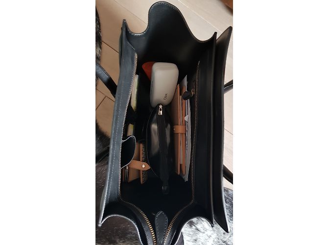 Borsa a mano Céline in pelle di lucertola nera Nero - vista 4