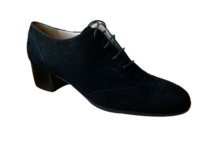 Chanel Suède noir, derbies - vue 2