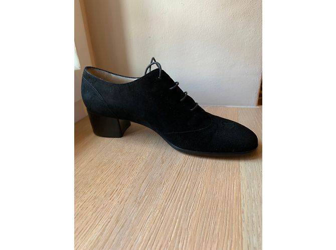 Chanel Suède noir, derbies - vue 7