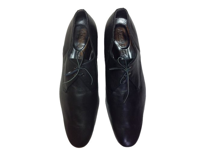Acne Zapatos de Cordones en Cuero Negro - vista 2