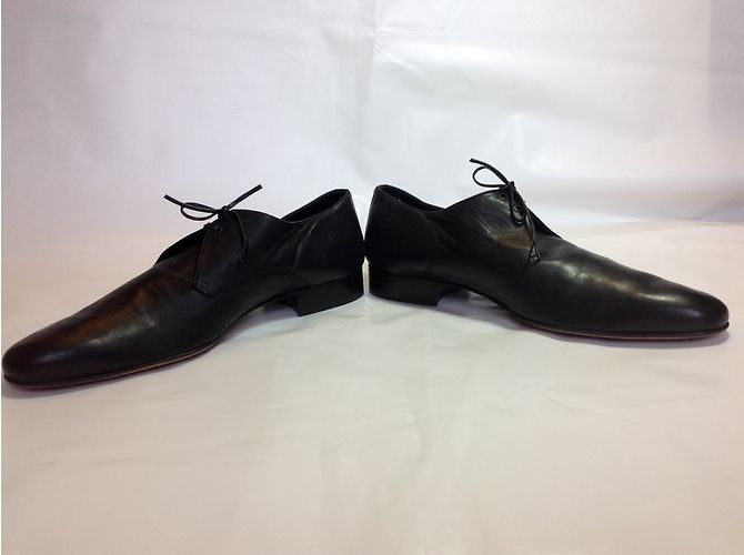 Acne Zapatos de Cordones en Cuero Negro - vista 6