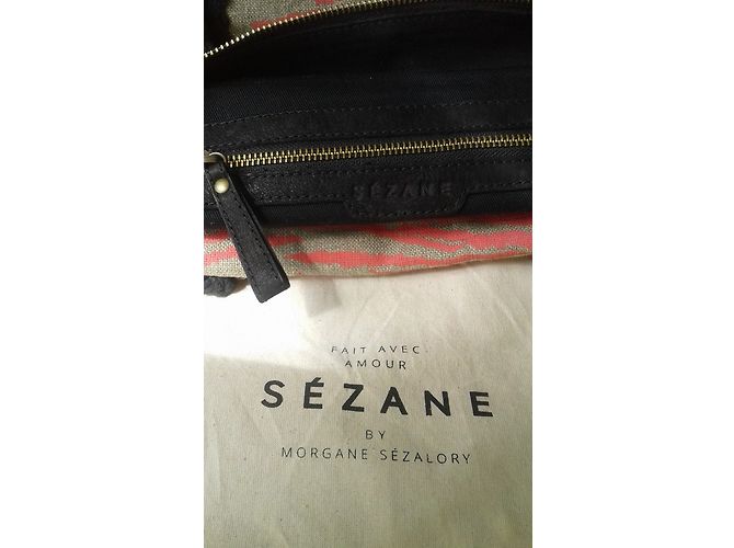 SéZane Tasche aus Sackleinen Zebra Print Zebra-druck - Ansicht 3