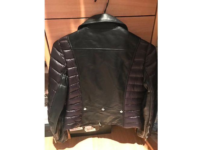 Moncler Leatner Kugelmantel Schwarz - Ansicht 2