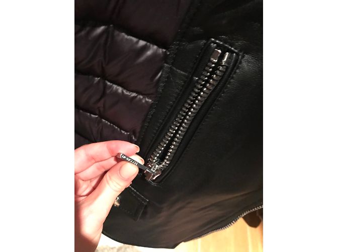 Moncler Leatner Kugelmantel Schwarz - Ansicht 5