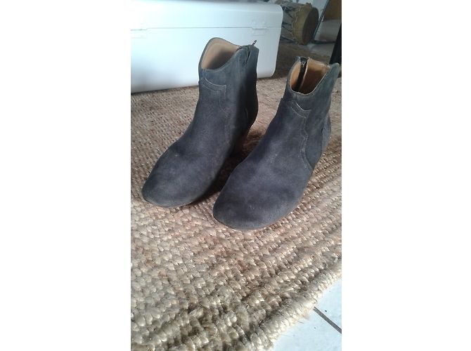 Isabel Marant Dicker Stiefel dunkelgrau Wildleder Anthrazitgrau - Ansicht 4