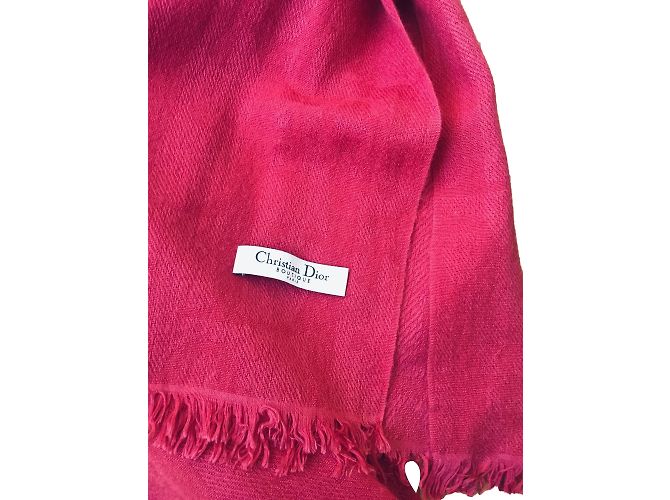 Sciarpa Christian Dior in Cachemire Fucsia Lampone - vista 2